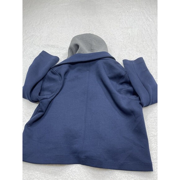 Anthropologie Maeve Peacoat Jacket Navy Women Twofer Hooded Preppy Large NWT - Picture 10 of 15